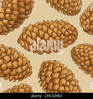 motivo coni di abete Illustrazione Vettoriale