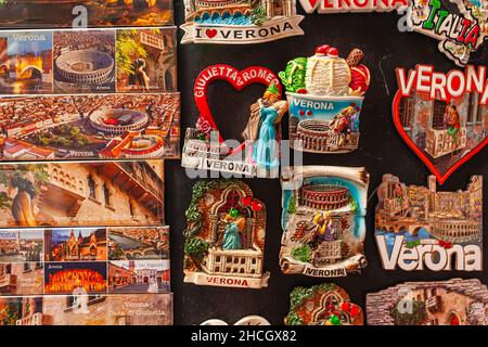 VERONA, ITALIA 10 SETTEMBRE 2020: Dettagli texture souvenir Verona Foto Stock