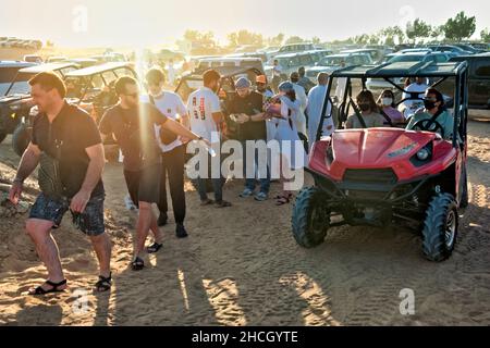 ar safari nel deserto, Dubai, Emirati Arabi Uniti, Medio Oriente, Foto Stock