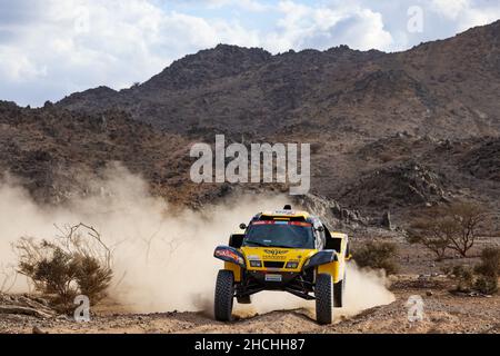 220 Han Wei (chn), ma li (chn), Hanwei Motorsport Team, SMG HW2021, Auto FIA T1/T2, Azione durante le Prove private del Rally Dakar 2022, dal 29 al 30 dicembre 2022 a Jeddah, Arabia Saudita - Foto Florent Gooden / DPPI Foto Stock