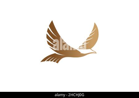 Illustrazione del simbolo vettoriale del logo Creative Flying Golden Eagle Illustrazione Vettoriale