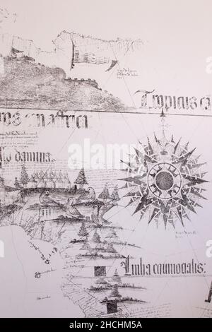 dettaglio astratto della mappa storica del 19th secolo. Foto Stock
