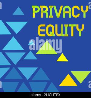 Ispirazione che mostra segno Private Equity. Business Concept Capital che non è quotata in una linea di investimenti di borsa Sfondi illustrati Foto Stock