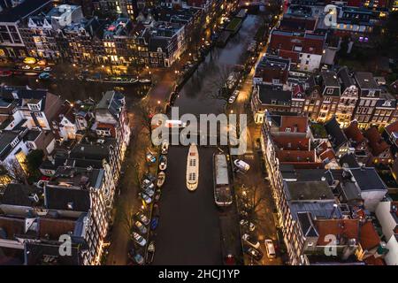 Vista aerea della città di Amsterdam nei Paesi Bassi Foto Stock