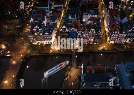 Vista aerea della città di Amsterdam nei Paesi Bassi Foto Stock