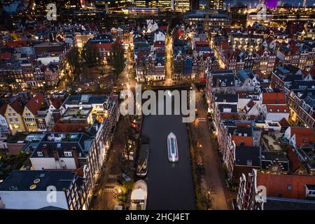 Vista aerea della città di Amsterdam nei Paesi Bassi Foto Stock