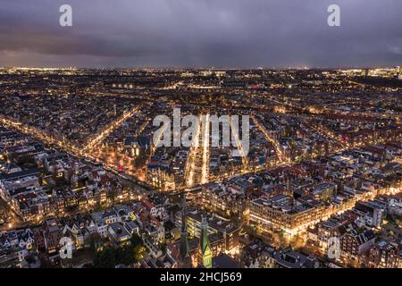 Vista aerea della città di Amsterdam nei Paesi Bassi Foto Stock