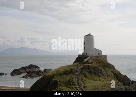 Faro di Tŵr Mawr, Anglesey, Galles Foto Stock