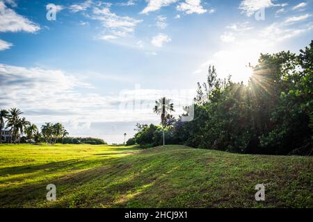 Campo da golf ridondante all'alba a Grand Cayman, Isole Cayman Foto Stock