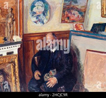 Ritratto di Ambroise Vollard con un gatto (1924) dipinto ad alta risoluzione di Pierre Bonnard. Foto Stock