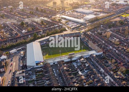 Vista aerea del Luton Town Football Club Foto Stock