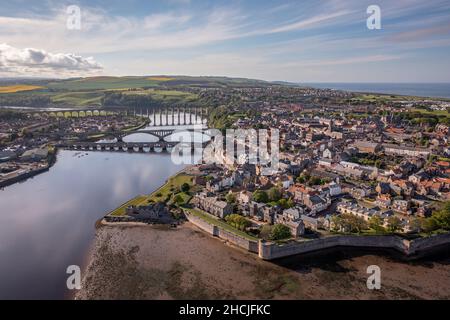 Berwick upon Tweed sul confine scozzese dell'Inghilterra Foto Stock