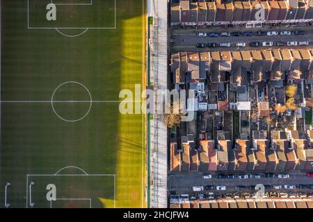 Vista aerea del Luton Town Football Club Foto Stock