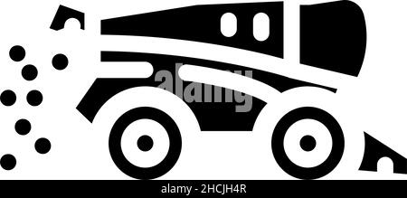 illustrazione del vettore icona glifo della mietitrebbiatrice Illustrazione Vettoriale