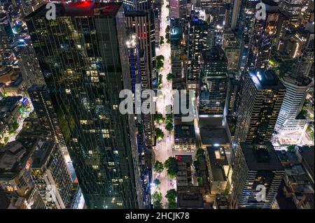 Vista aerea notturna della città di Melbourne Foto Stock