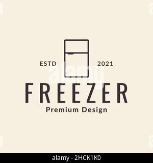 hipster frigorifero linea logo design vettore grafico simbolo icona segno illustrazione idea creativa Illustrazione Vettoriale