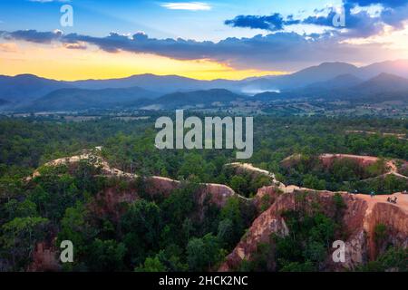 Veduta aerea del Canyon Pai (Kong LAN) a Mae hong son, Thailandia. Foto Stock