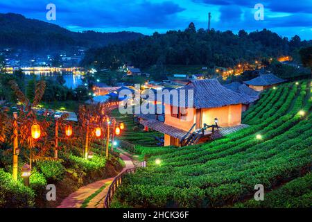 Ban Rak villaggio tailandese nella provincia di Mae Hong Son, Thailandia. Foto Stock