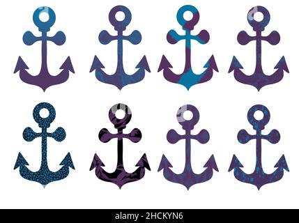 Set con ancoraggi per carta da parati e imballaggi e biancheria, regali e carte Foto Stock