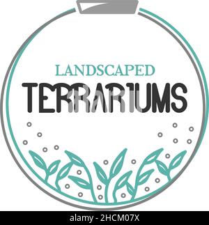 Moderno GIARDINO TERRAZZAMENTI con logo floreale Illustrazione Vettoriale