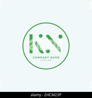 Creative Modern KN Letter Business Logo Design Alphabet icona Vector Symbol. Elegante e creativo modello con logo KN. Illustrazione Vettoriale