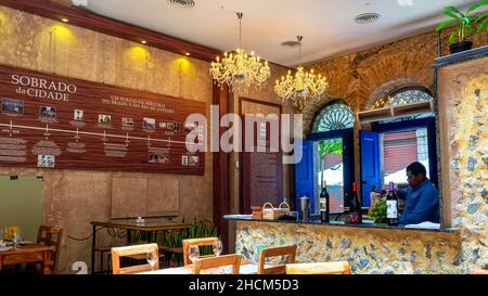 Bar all'ingresso del ristorante Sobrado da Cidade, Rio de Janeiro, Brasile Foto Stock