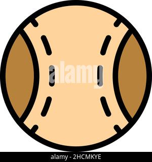 Icona della sfera del cane. Contorno cane palla vettore icona colore piatto isolato Illustrazione Vettoriale