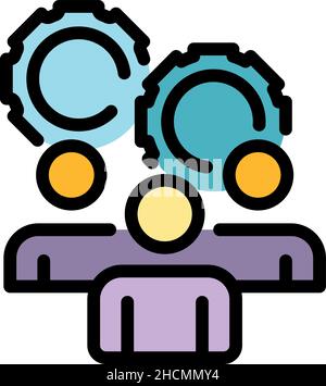Icona riunione operativa. Delineare l'icona del vettore riunione operativa colore piatto isolato Illustrazione Vettoriale