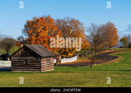 Jacob Bushong Farm presso il New Market Battlefield state Historic Park Foto Stock