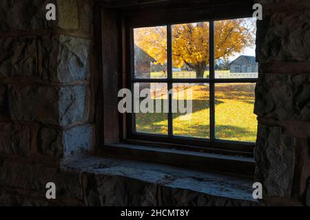 Jacob Bushong Farm presso il New Market Battlefield state Historic Park Foto Stock