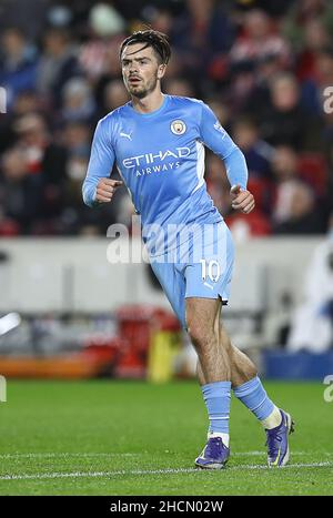 Londra, Inghilterra, 29th dicembre 2021. Jack Grealish di Manchester City durante la partita della Premier League al Brentford Community Stadium di Londra. Il credito d'immagine dovrebbe leggere: Paul Terry / Sportimage Foto Stock