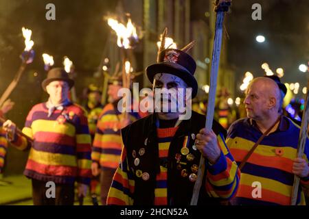 Rye Bonfire Night Parade 2021 novembre Foto Stock