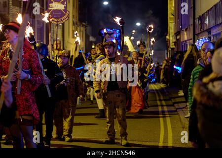 Rye Bonfire Night Parade 2021 novembre Foto Stock