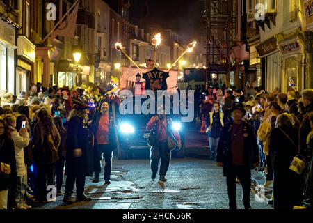 Rye Bonfire Night Parade 2021 novembre Foto Stock