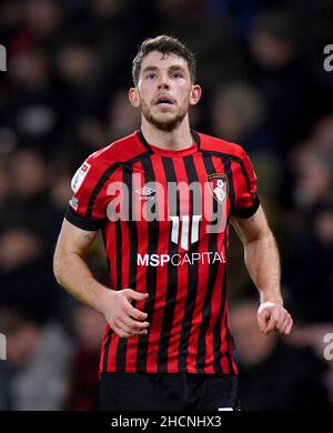 Ryan Christie di Bournemouth durante la partita del campionato Sky Bet al Vitality Stadium di Bournemouth. Data immagine: Giovedì 30 dicembre 2021. Foto Stock