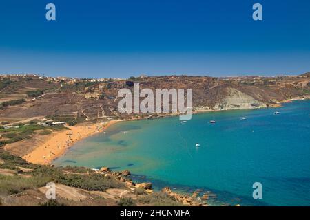 Torri ta 'Għajn Tuffieħa Beach, Malta, nel mese di agosto 2021 Foto Stock