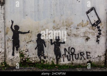 IPOH, MALAYASIA - 25 MARZO 2018: Nessuna arte di strada futura in Ipoh, Malesia. Foto Stock