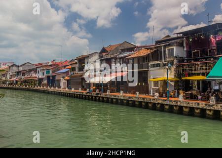 MALACCA, MALAYASIA - 19 MARZO 2018: Fiume Malacca nel centro di Malacca Melaka . Foto Stock