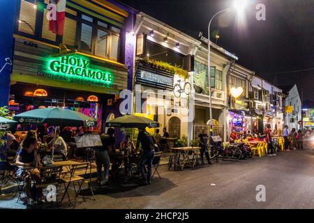 GEORGE TOWN, MALESIA - 20 MARZO 2018: Vista serale della Love Lane a George Town, Malesia Foto Stock