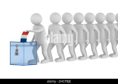 Votare in Francia su sfondo bianco. Illustrazione 3D isolata Foto Stock