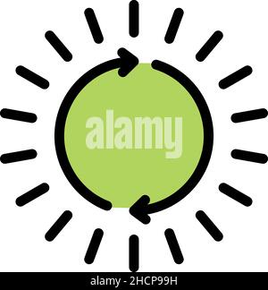 Icona energia luminosa. Contorno luce vettore energia icona colore piatto isolato Illustrazione Vettoriale