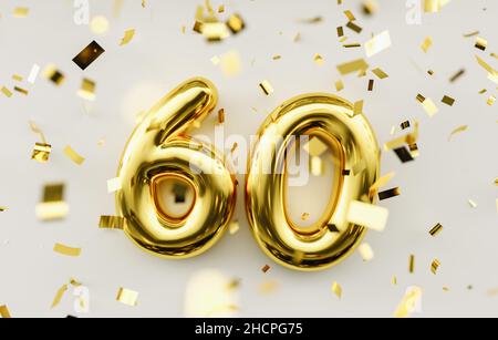 Uomo ispanico con numero 60 palloncini al compleanno partito Foto stock -  Alamy