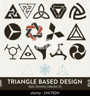 Collezione di elementi vettoriali di base: Design basato su triangolo Illustrazione Vettoriale