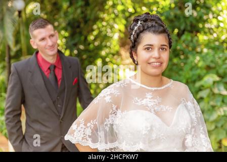 Foto di matrimonio di una coppia latinoamericana (cubana) Foto Stock