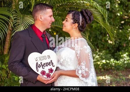 Foto di matrimonio di una coppia latinoamericana (cubana) Foto Stock