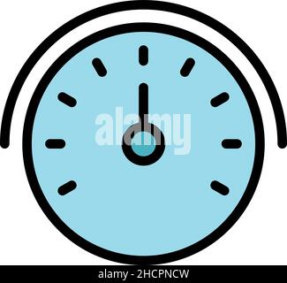 Icona del cruscotto rotondo per auto. Profilo rotondo cruscotto auto vettore icona colore piatto isolato Illustrazione Vettoriale