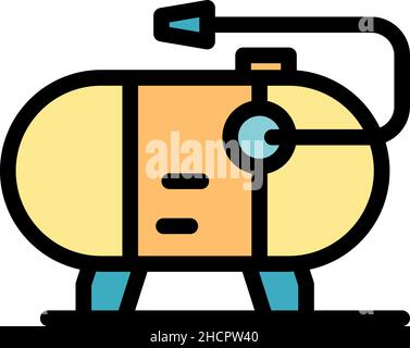 Icona del compressore benzina. Profilo del vettore compressore benzina icona colore piatto isolato Illustrazione Vettoriale
