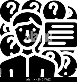 domande per il venditore icona glifo vettore illustrazione Illustrazione Vettoriale