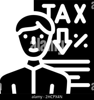 illustrazione del vettore icona glifo di avviso fiscale Illustrazione Vettoriale