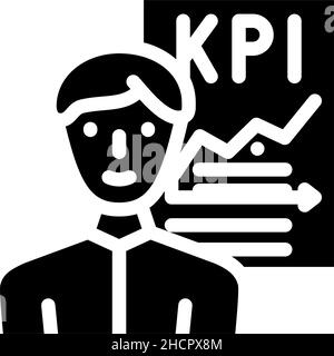 illustrazione del vettore icona glifo venditore kpi Illustrazione Vettoriale